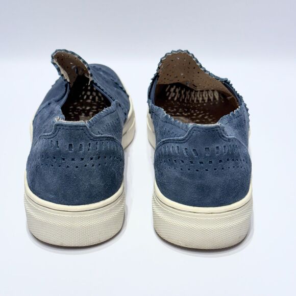 Seychelles Blue Suede Laser Cut Native Print Slip On Sneaker Women’s Size 9.5 - Picture 7 of 15